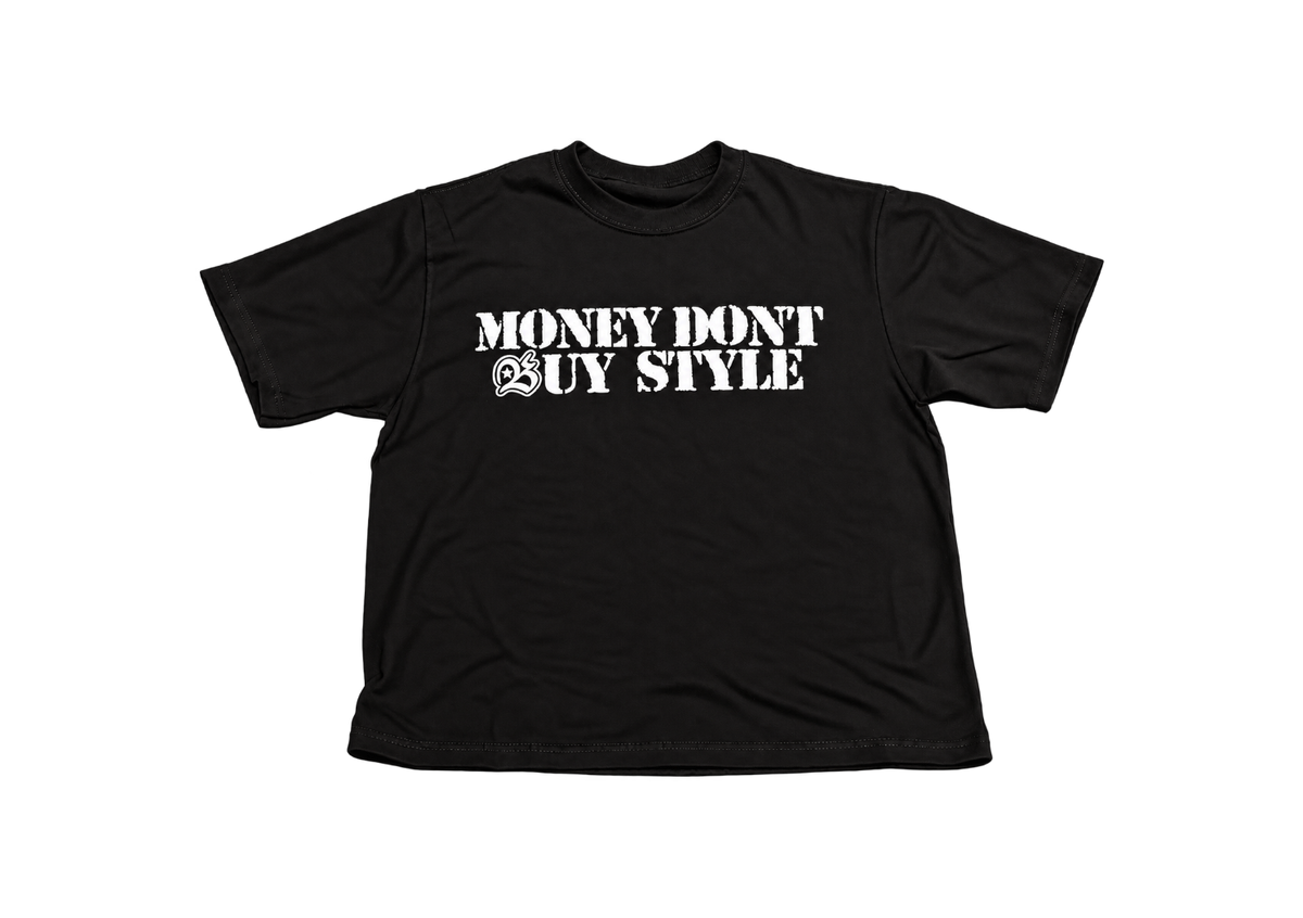 Money Don't Buy Style Tee White on Black