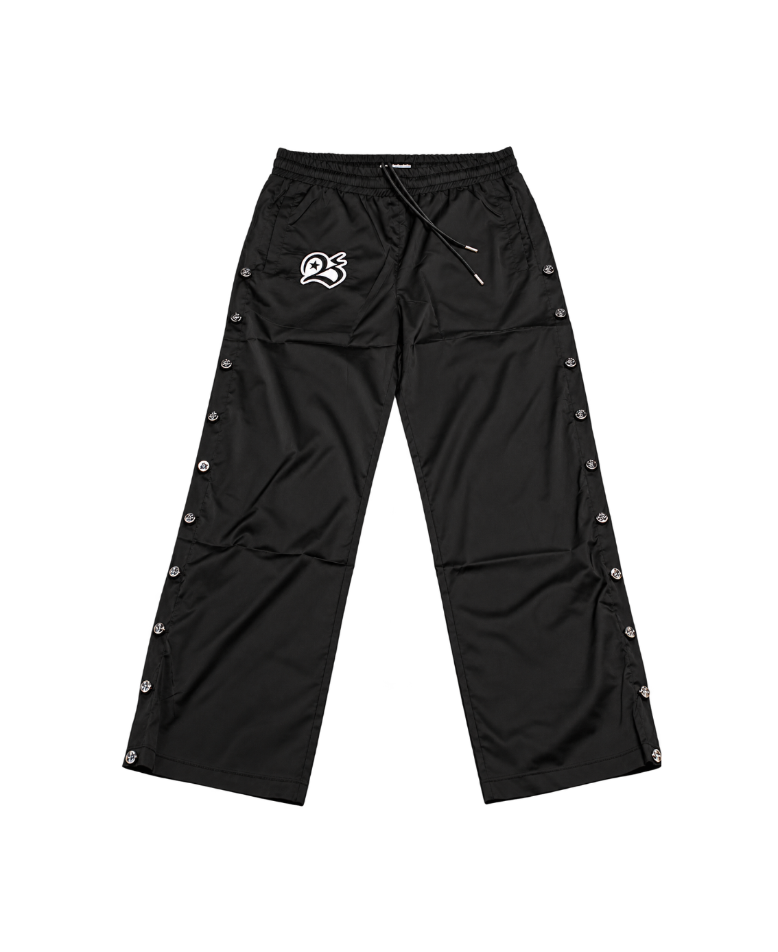 Snap Detail Nylon Pants